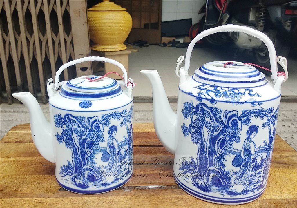 Mua ấm tích gốm sứ Bát Tràng đẹp giá rẻ chất lượng màu men xanh cao cấp