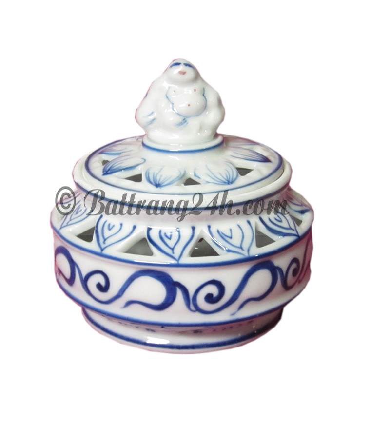 Bát đốt trầm hương gốm sứ Bát Tràng mã ĐTSO 022