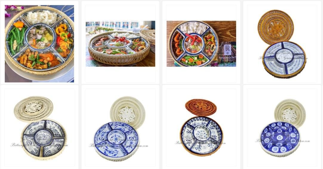 khay sứ bày đồ ăn đẹp