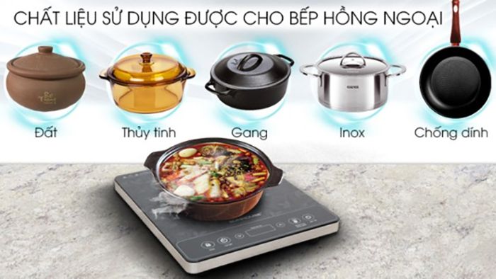 Bếp hồng ngoại nấu được mọi loại nồi